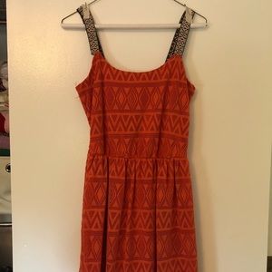 Orange Aztec dress